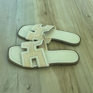 Elegant Cream Slide Sandals
